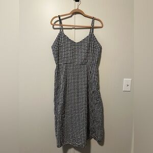 Gap Blue and White Gingham Print Dress